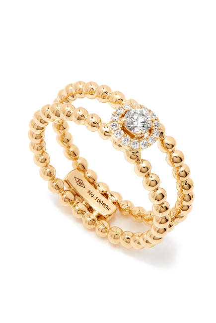Rock Circle Double-Strand Ring in 18kt Yellow Gold