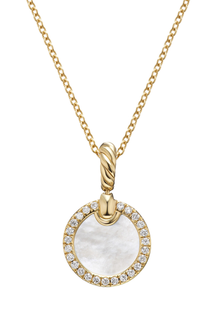 Petite Elements Pendant Necklace, 18k Yellow Gold With Mother-Of-Pearl & Diamonds