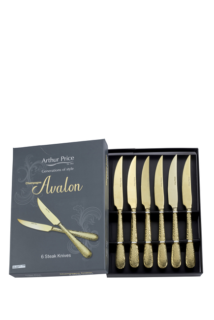 Champagne Avalon  Steak Knives, Set of 6