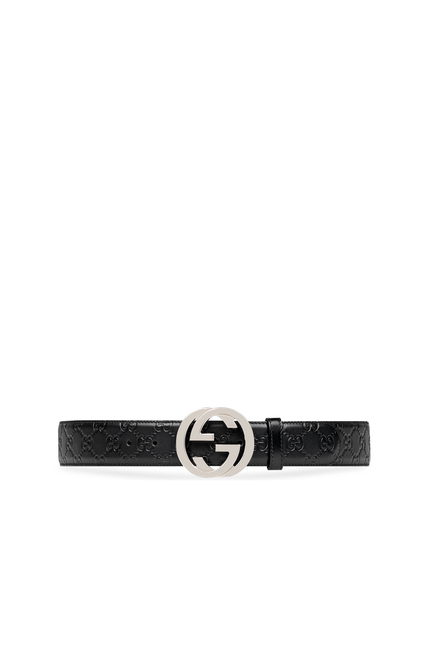 Gucci Interlocking Logo Leather Belt