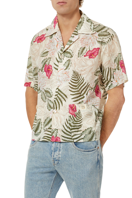 Hawaiian Print Bowling Shirt