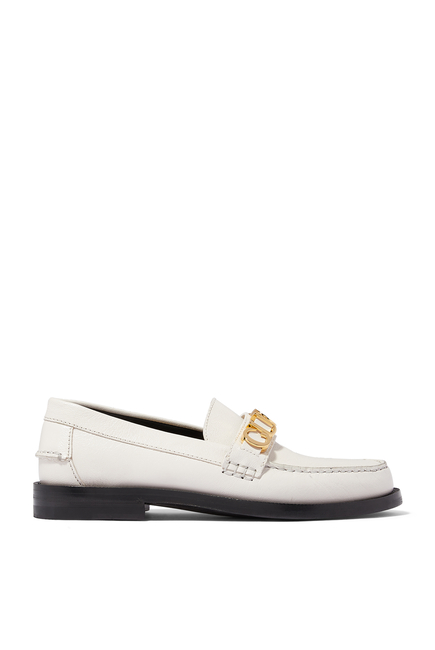 Cara Logo Leather Loafers