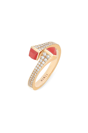 Cleo Pink Coral & Rose Gold Ring