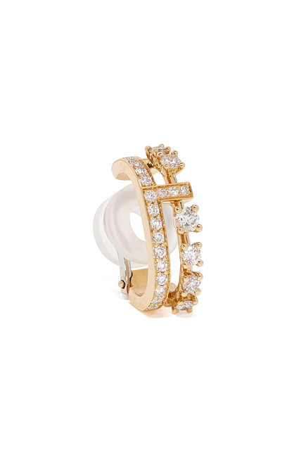 Avenues Single Cuff Earring, 18k Yellow Gold with Diamonds