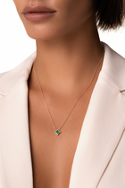 Princess Mini Pendant, 18k Yellow Gold with Emerald & Diamonds