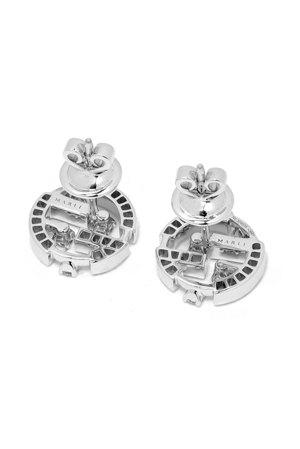 Avenues Stud Earrings, 18k White Gold with Diamonds