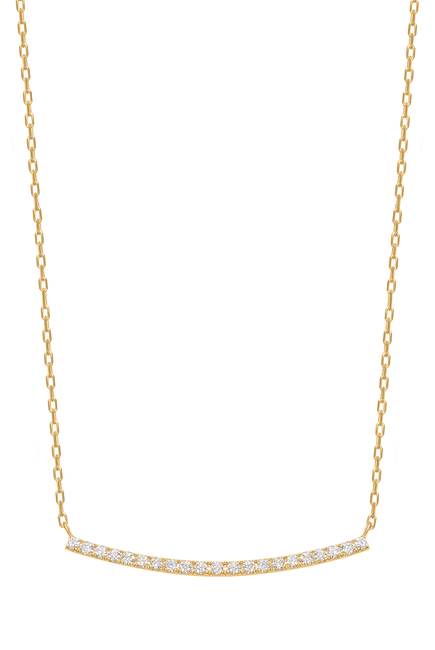 Curve Full Medium Necklace, 18k Yellow Gold with Diamonds