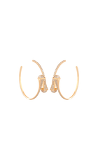 Cleo Midi Hoop Earrings, 18k Pink Gold & Diamonds
