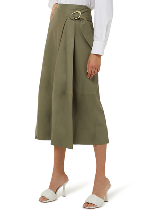 Buckle Midi Skirt
