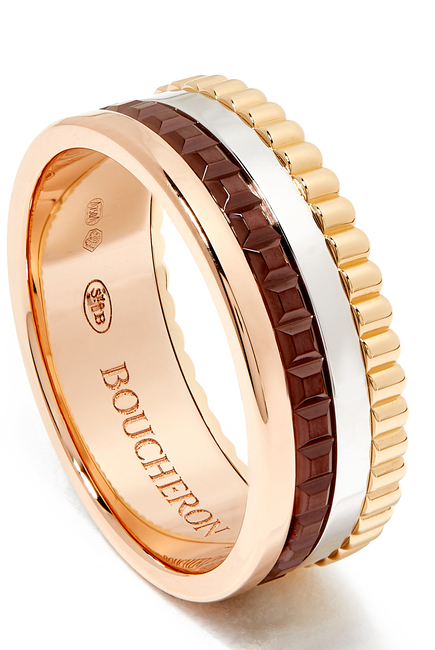 Quatre Classique Small Ring, in Yellow Gold, White Gold, Pink Gold and Brown PVD