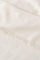 Signature Logo-Jacquard Silk-Cotton Scarf