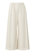 Wide-Leg Cropped Faux Leather Pants