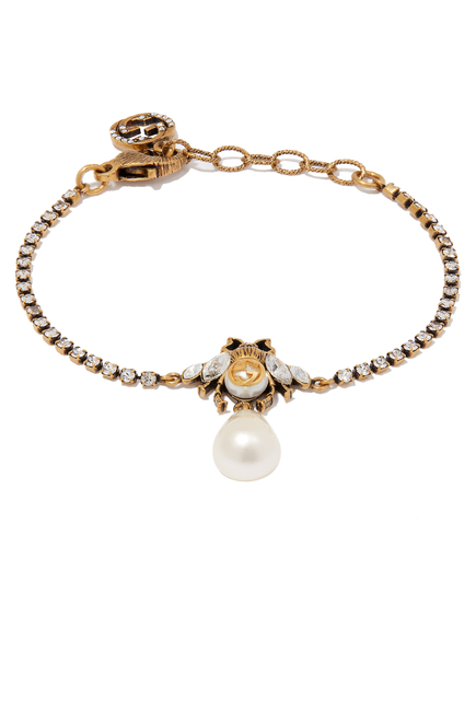 Aged Pearl Bee Bracelet