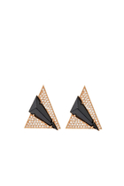 Neutra Aztec Stud Earrings, 18k Mixed Gold, Diamonds & Black Onyx
