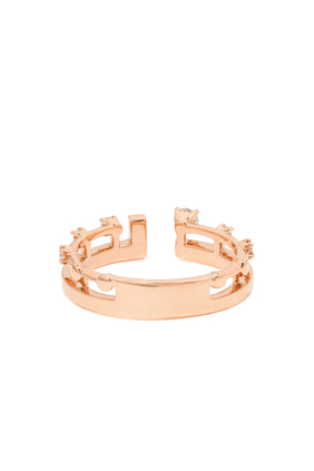 Avenues 18KR Index Ring with Diamond:Pink gold:7