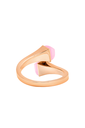 Cleo Midi Ring, 18k Rose Gold, Diamonds & Pink Coral