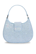 Rhinestone Denim Cresent Bag