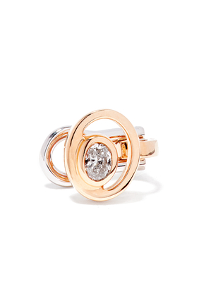Rock Blossom Oval Diamond Cuff Earring in 18kt Rose Gold