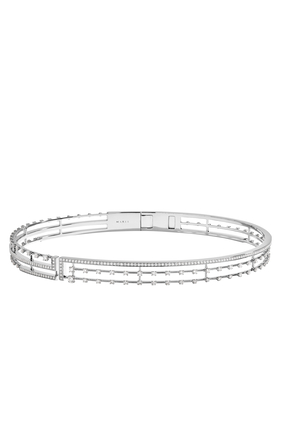 Avenues Open Hinged Choker Necklace, 18k White Gold & Diamonds