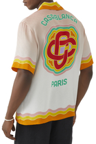 Crew necks Casablanca - Rainbow monogram silk shirt - MS23SH00311
