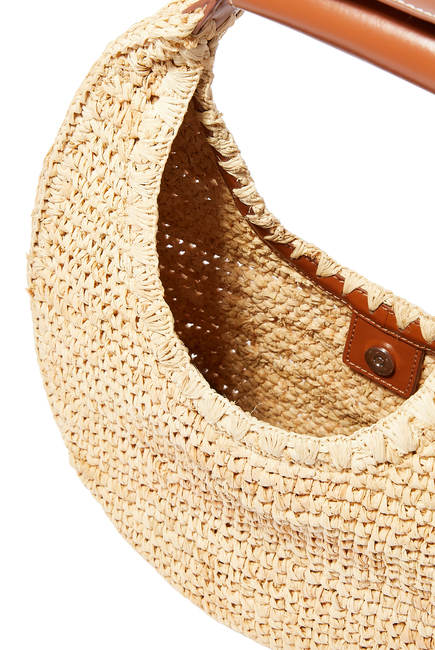 Moon Raffia Tote Bag