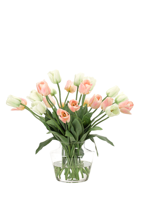 Tulips in Glass Vase