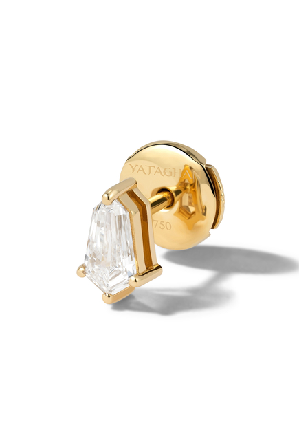 Lotus Diamond Single Earring, 18k Yellow Gold with Diamond