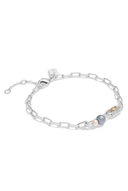 Mixed Pearl Safety Pin Flex Bracelet