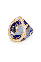 Bond Street Chinoiserie Pinky Ring, 18k Yellow Gold with Diamonds