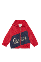 Nylon Jacket With Gucci Script