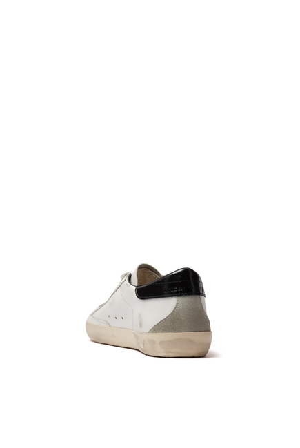 Super-Star Sneakers with Suede Star and Black Heel Tab