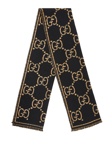 GG Logo Wool Scarf