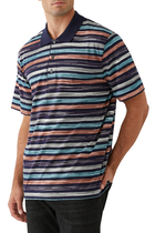 Space-Dyed Striped Cotton Polo Shirt