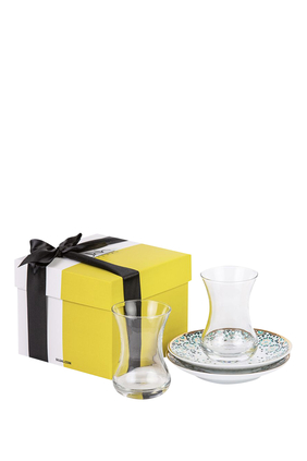 Gift Box Mirrors Teacups & Saucers, Set of 2