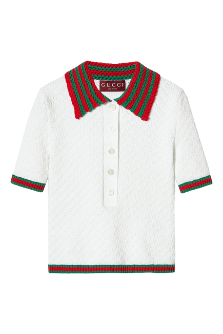Cotton Lace Polo T-Shirt