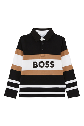 Boss Baby Boys Monogram Zip Up Top in Black 2 Yrs Brown