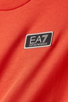 Kids EA7 Logo Cotton T-Shirt
