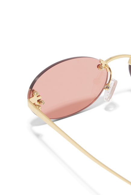 Fendi First Oval Sunglasses in Pink