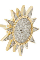 Sun & Moon Earrings, 18k Yellow Gold & Diamonds