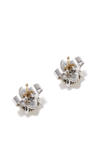 Petite Chatelaine® Stud Earrings with Peridot, 18k Yellow Gold Bezel and Pavé Diamonds