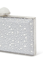 Skylar Crystal Caviar Rhine Clutch