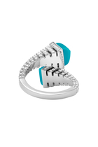 Cleo Rev Ring, 18k White Gold, Turquoise & Diamonds