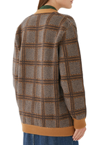 Reversible Checked Wool Cardigan