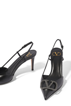 VLogo Signature 80 Leather Slingback Pumps