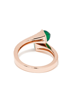 Cleo Slim Ring, 18k Rose Gold with  Green Agate & Diamonds
