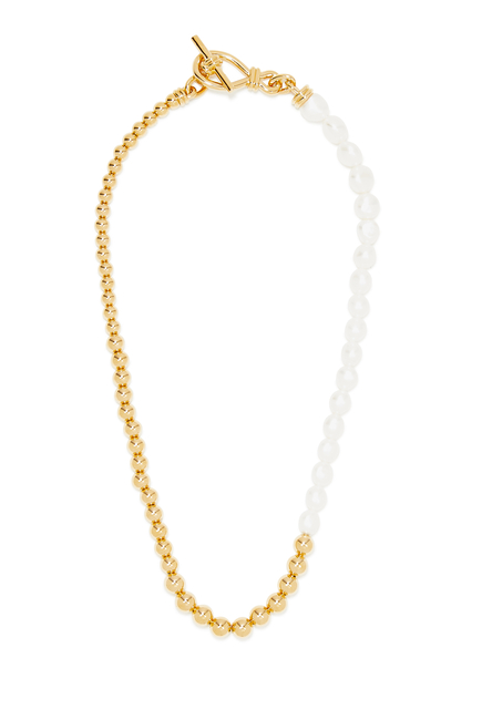 Baroque Beaded T-Bar Necklace