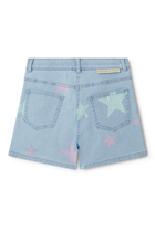 Kids Star Print Denim Shorts