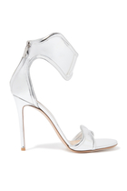 Lucrezia 105 Metallic Leather Ankle Strap Sandals