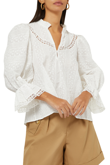 Limoges Embroidered Cotton Blouse