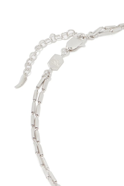 Savi Vintage Link Double Chain Necklace, Recycled Sterling Silver